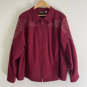 Vintage burgundy Bob Mackie western jacket XL